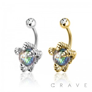 DRAGON'S CLAW 316L SURGICAL STEEL NAVEL RING